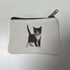 Canvas black and white cat pouch