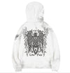 Embroidery guard zip up hoodie white stain