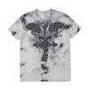 Embroidery cross skull short sleeve silver stain