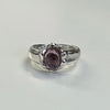 Pink flower melt rose quartz sterling silver ring