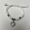 White heart twist bracelet