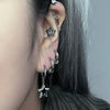 10mm Silver mini 5 ring hoop earrings