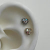 Multi color heart cross piercing