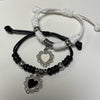 Lace heart twist bracelet set