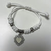 White heart lace twist bracelet