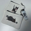 Canvas black and white star cat pouch