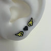 Yellow heart wing piercing set