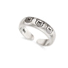 Triple bear face sterling silver ring