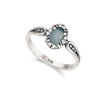 Green stone sterling silver ring
