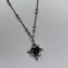 Black diamond heart necklace