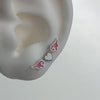 Pastel pink heart wing piercing set