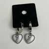 White face cat hoop earrings