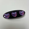 Purple bubble heart black hair clip