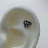 Chrome heart cross stud piercing