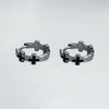 Mono cross hoop earrings
