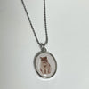 Oval cat necklace
