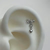 Ribbon heart lace drop piercing