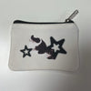 Canvas black and white star cat pouch