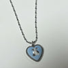 Stuffed set heart chain necklace