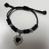 Black heart lace twist bracelet