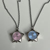 Light pink star watch necklace