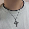 (Highly recommended) Fancy chrome cross shooting star necklace and earrings