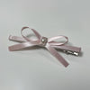 Pink ribbon heart hair clip
