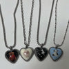 White bunny heart necklace