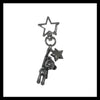 Stitch star bear hanging keychain