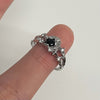 Black moon sparkle double ring