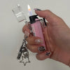 Holographic heart droplet lighter keychain case