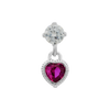 Hot Pink Dainty crystal heart piercing