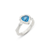 Ocean blue heart melt sterling silver ring  (pre-order only)