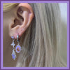 purple ruby butterfly drop earrings