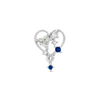 Blue Valentine heart sparkle drop piercing