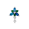 Multi Blue Triangle flower drop piercing