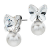 Butterfly pearl crystal earrings