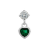 Green Dainty crystal heart piercing