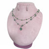 Pastel green heart agate gemstone necklace set
