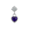 Deep Purple Dainty crystal heart piercing