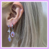 purple teddy bear hoop earrings