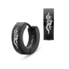 Tribal black hoop earrings