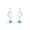 Moon star orbit drop earrings