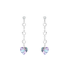Triple heart drop purple rainbow earrings