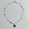 black heart fairy tourmaline gemstone necklace