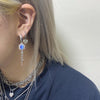 Blue pendant star drop hoop earrings