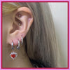 cubic heart hoop earrings