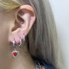 cubic heart hoop earrings