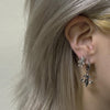 Teddy bear hoop stud earrings