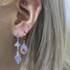 purple teddy bear hoop earrings